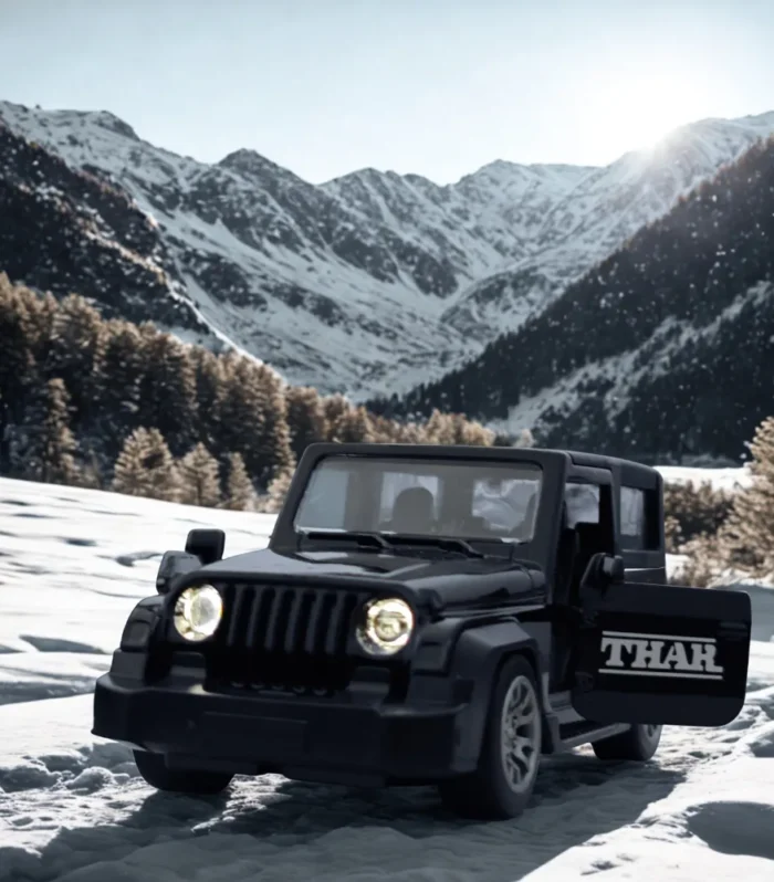 1:32 Scale Black Thar Diecast SUV – Metal Body Toy Car with Light & Sound