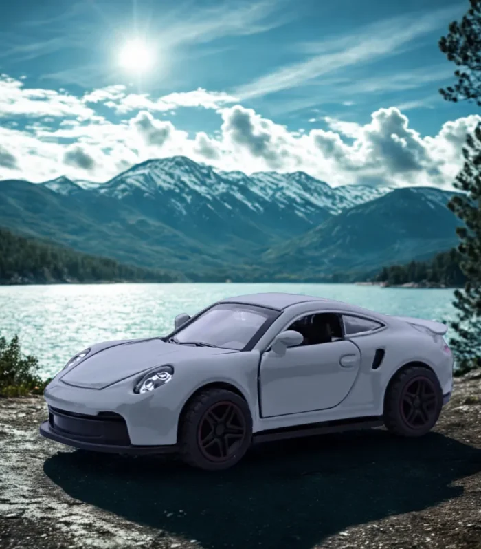 1:32 Diecast Porsche 911 GT Series Sports Car Model – Pull Back, Alloy Body, Opening Doors