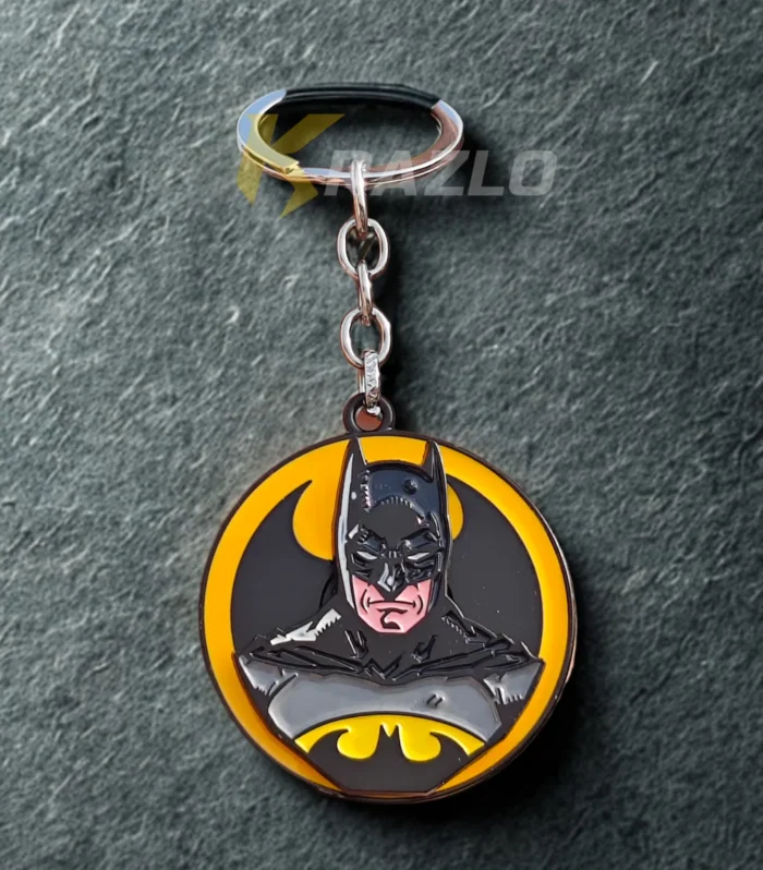 Bat Hero Emblem Metal Keychain