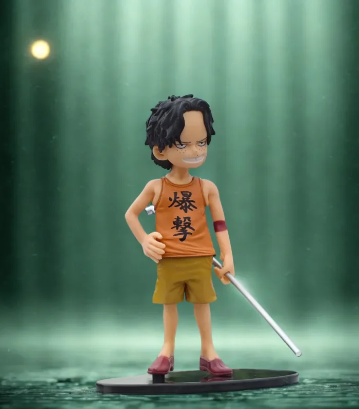 Grinning Adventurer Kid with Staff Collectible Figurine – Anime-Inspired Mini Statue