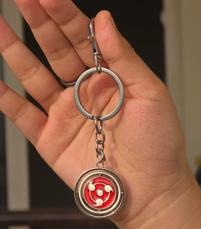 Sharingan Inspired Metal Keychain – Premium Naruto Anime Keyring for Fans