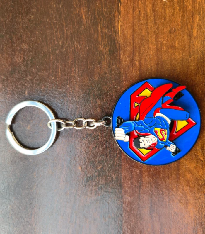 Superman Inspired Flying Hero Metal Keychain – Premium Enamel Logo Key Ring