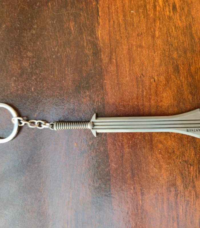 Black Panther Spear Inspired Metal Keychain – Wakanda Weapon Miniature | Premium Alloy Finish