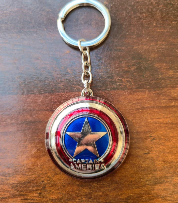 Captain America Shield Inspired Metal Keychain – Superhero Fan Collectible | Premium Alloy Key Ring