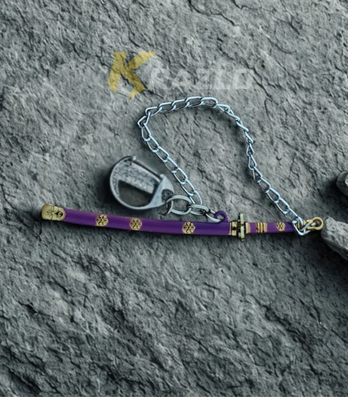 Purple Metal Keychain 8cm